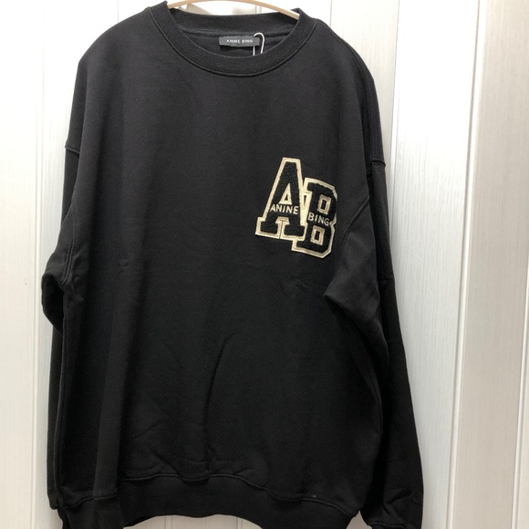 ANINE BING Miles Letterman Oversized Sweatshirt - Picture 1 of 6